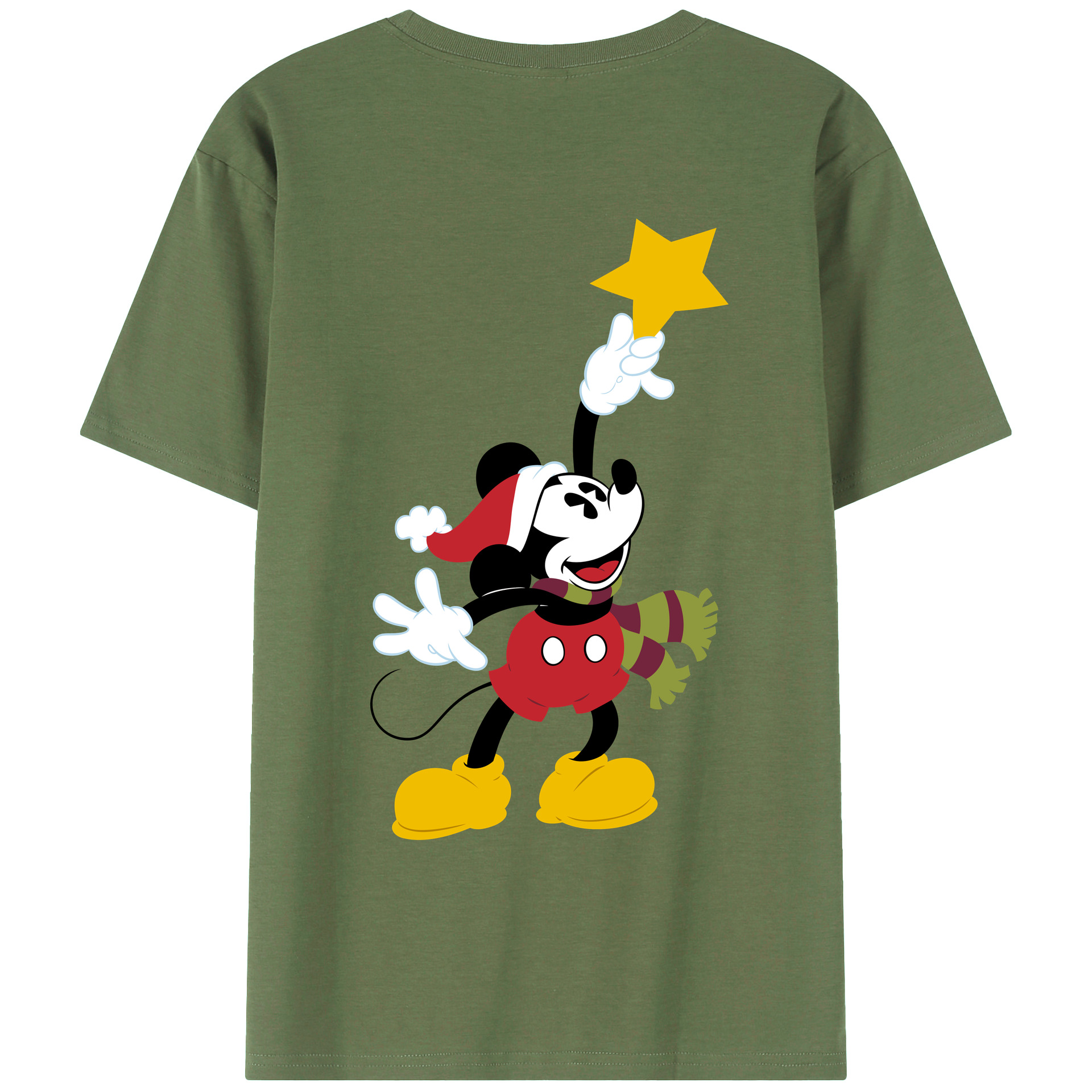 ミッキーマウス Mickey Mouse 綿100％ メンズ半袖Tシャツ（バックプリント） 通気性